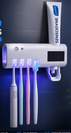 Lumora™ | Soporte Esterilizador UV para Cepillos Dentales 3 en 1